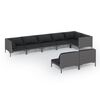 vidaXL 8 Piece Garden Lounge Set with Cushions Poly Rattan Dark Grey