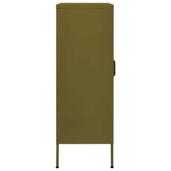 vidaXL Storage Cabinet Olive Green 80x35x101.5 cm Steel