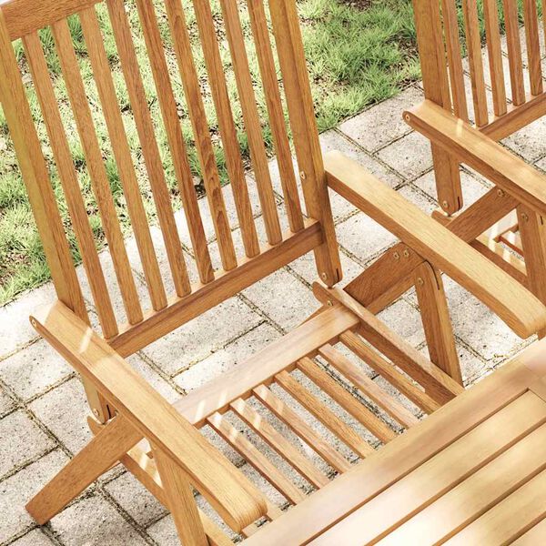 vidaXL Folding Garden Chairs 8 pcs Solid Acacia Wood