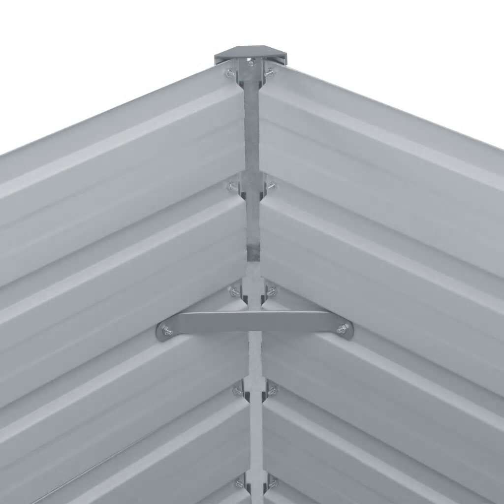vidaXL Raised Garden Bed 320x40x77 cm Galvanised Steel Grey