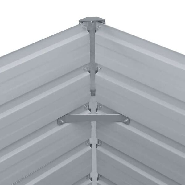 vidaXL Raised Garden Bed 320x40x77 cm Galvanised Steel Grey