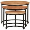 vidaXL Nesting Tables 3 pcs Solid Wood Acacia