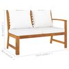 vidaXL 5 Piece Garden Lounge Set with Cushion Cream Solid Acacia Wood