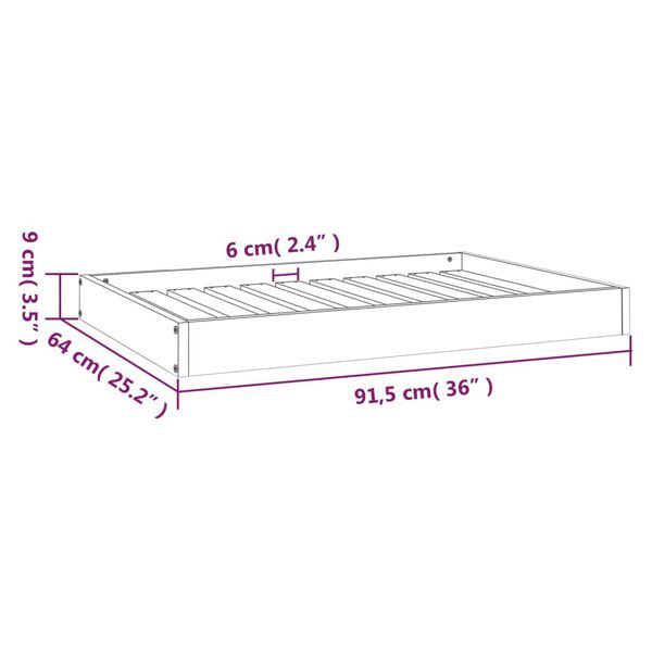 vidaXL Dog Bed Honey Brown 91.5x64x9 cm Solid Wood Pine