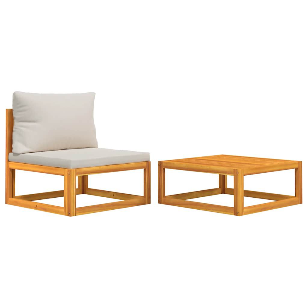 vidaXL 2 Piece Garden Sofa Set with Cushions Solid Wood Acacia