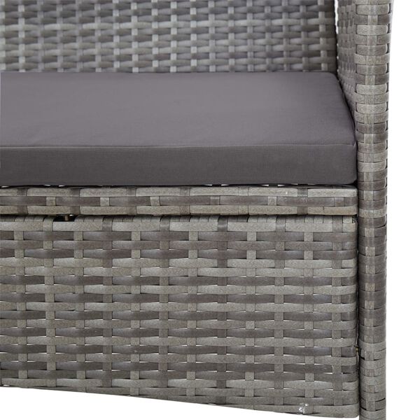 vidaXL 5 Piece Garden Lounge Set With Cushions Poly Rattan Grey