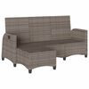 vidaXL Reclining Garden Sofa with Cushions L-shaped Grey Poly Rattan