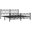 vidaXL Metal Bed Frame without Mattress with Footboard Black 193x203cm