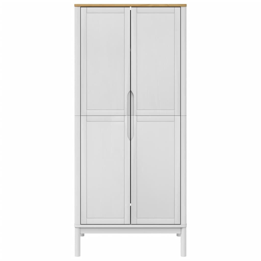 vidaXL Wardrobe FLORO White 77x53x171 cm Solid Wood Pine