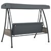 vidaXL Garden Swing Bench with Adjustable Canopy Dark Grey&nbsp;Steel