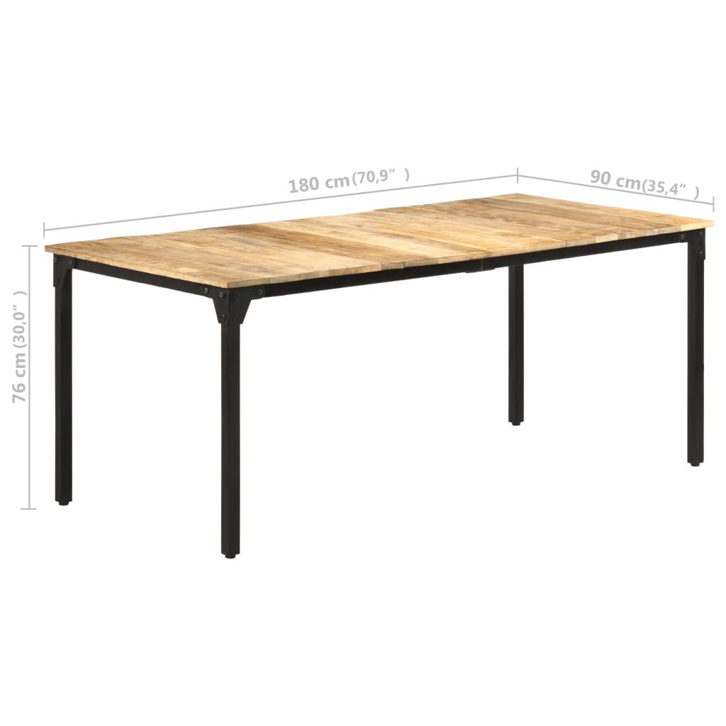 vidaXL Dining Table 180x90x76 cm Rough Mango Wood