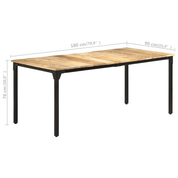 vidaXL Dining Table 180x90x76 cm Rough Mango Wood