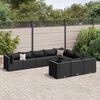 vidaXL 10 Piece Garden Sofa Set with Cushions Black Poly Rattan