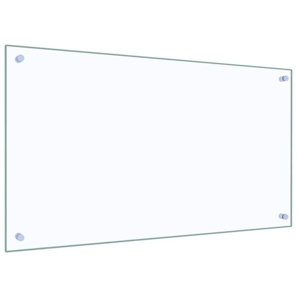 vidaXL Kitchen Backsplash Transparent 90 x 50 cm Tempered Glass