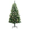 vidaXL Artificial Hinged Christmas Tree 300 LEDs & Ball Set 180 cm