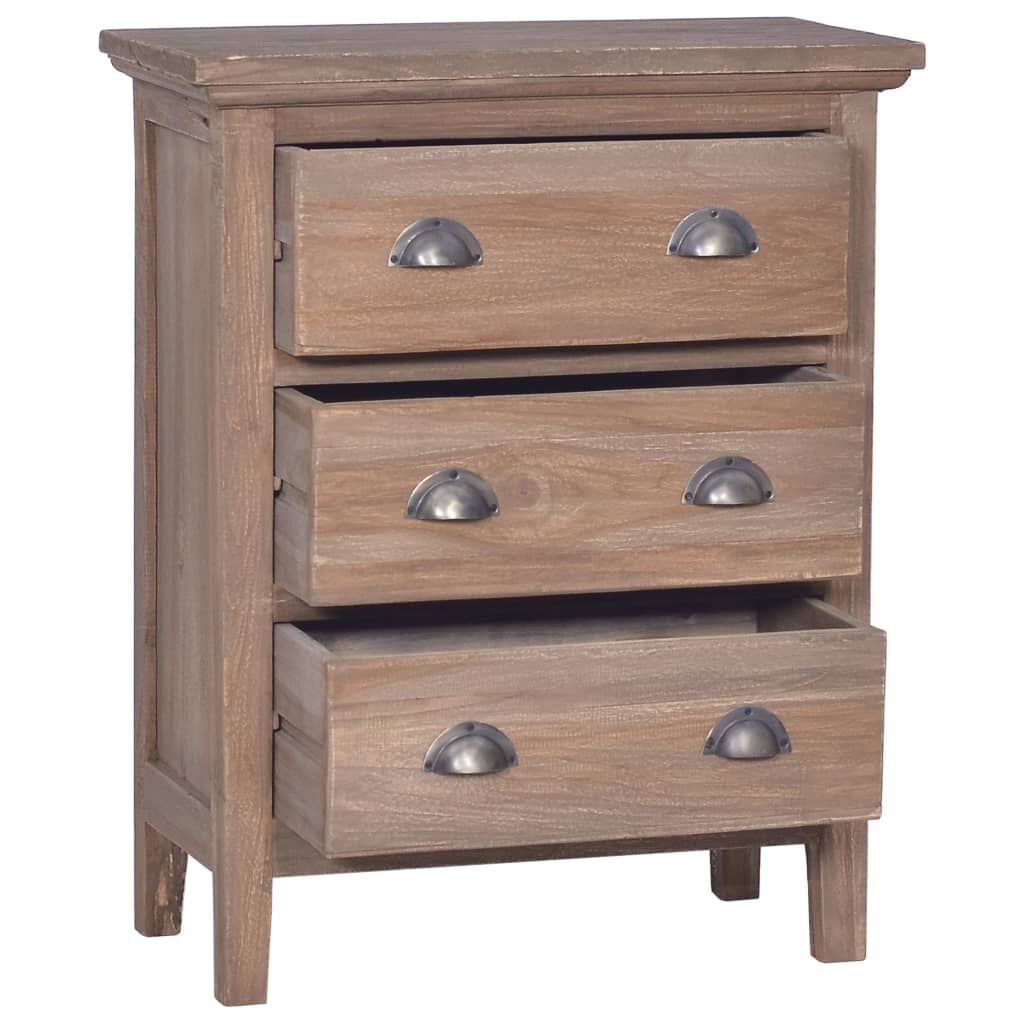 vidaXL Sideboard with 3 Drawers 60x30x75 cm Solid Teak Wood