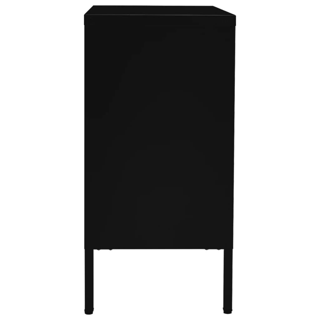 vidaXL Sideboard Black 75x35x70 cm Steel and Tempered Glass