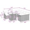 vidaXL Garden Sofa Set 9 pcs Grey and navy blue 100 x 55 x 73 cm