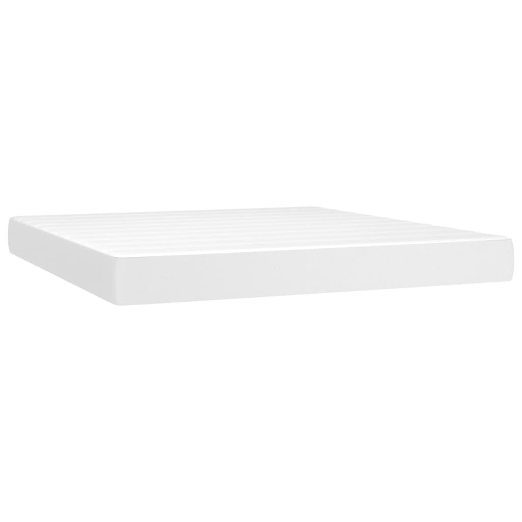 vidaXL Box Spring Bed with Mattress White 183x213 cm California King Faux Leather