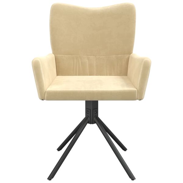 vidaXL Swivel Dining Chairs 2 pcs Cream Velvet