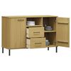 vidaXL Sideboard with Metal Legs Brown 113x40x77 cm Solid Wood OSLO