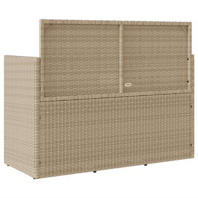 vidaXL Garden Bench with Cushions Beige Poly Rattan