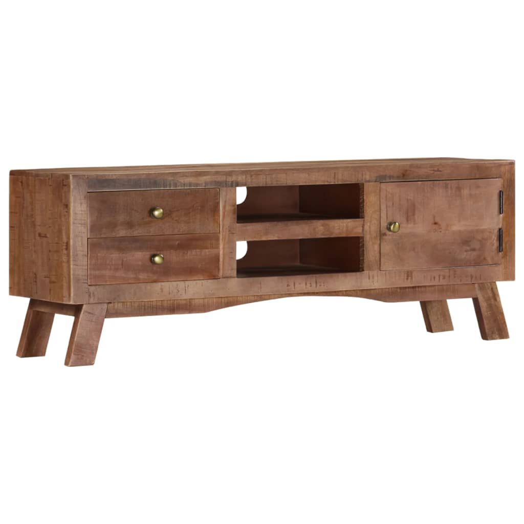 vidaXL TV Cabinet 110x30x40 cm Rough Mango Wood