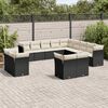 vidaXL 13 Piece Garden Sofa Set with Cushions Black Poly Rattan