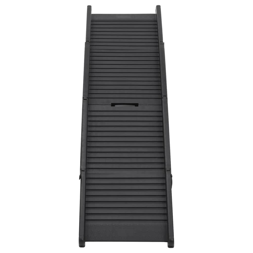 vidaXL Folding Dog Ramp Black 153x40x12.5 cm Plastic
