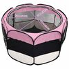 vidaXL Foldable Dog Playpen with Carrying Bag Pink 125x125x61 cm
