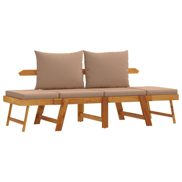 vidaXL Garden Bench with Cushions 2-in-1 Solid Wood Acacia