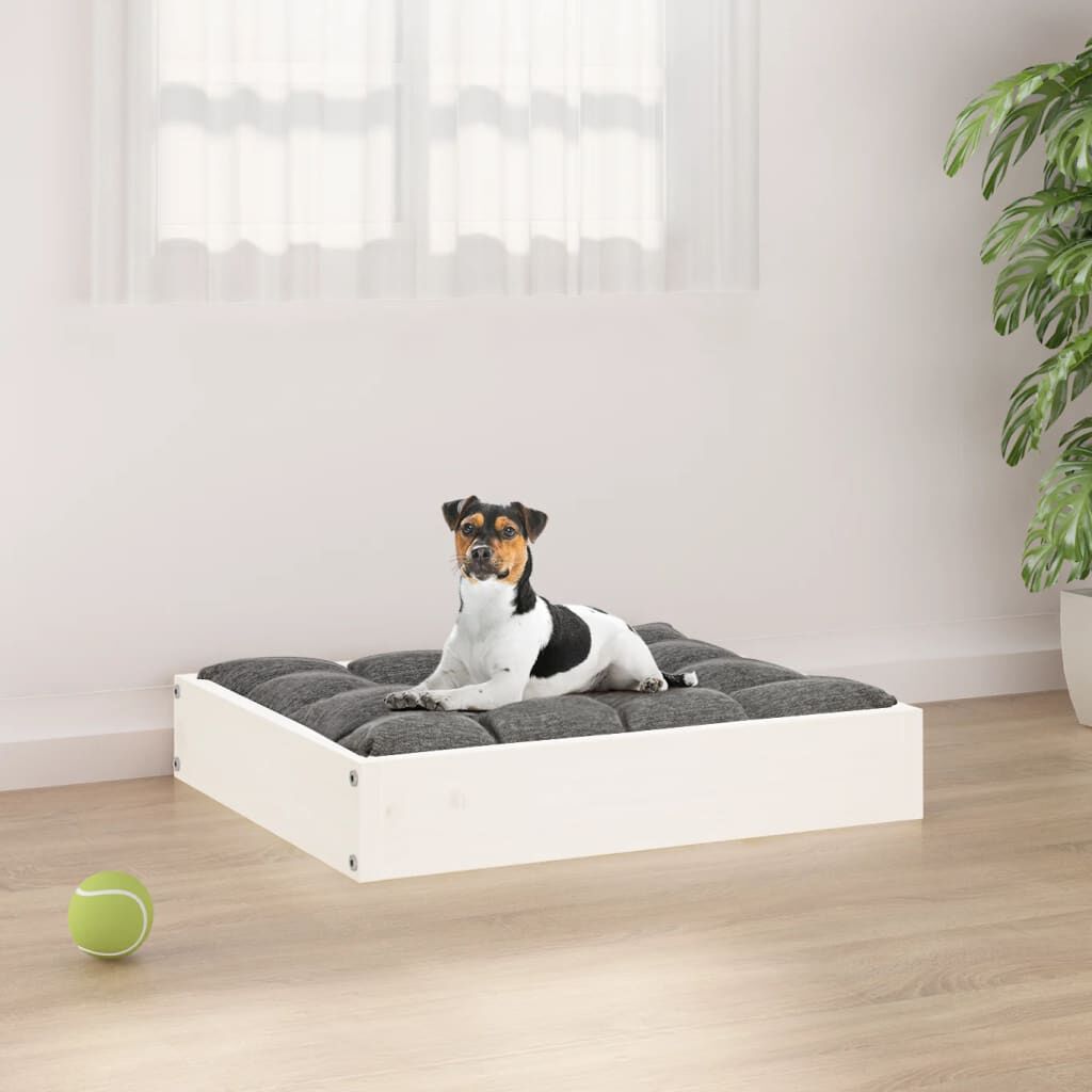 vidaXL Dog Bed White 51.5x44x9 cm Solid Wood Pine