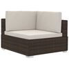 vidaXL 4 Piece Garden Sofa Set with Cushions Poly Rattan Brown