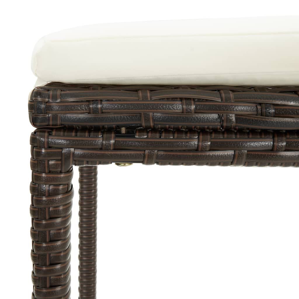 vidaXL 3 Piece Bar Set Poly Rattan Brown