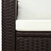 vidaXL 3 Piece Bistro Set Poly with Cushions Rattan Brown