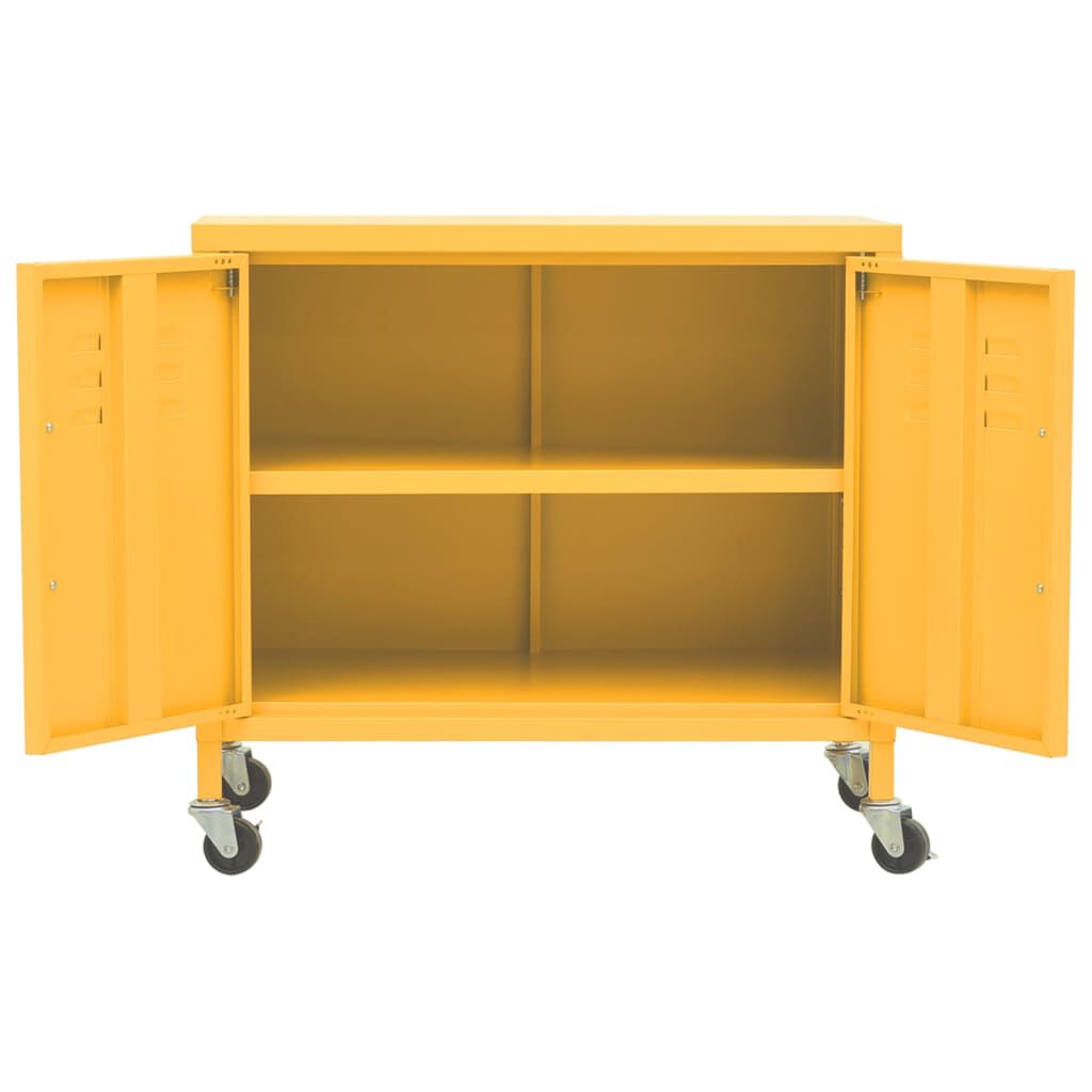 vidaXL Storage Cabinet Mustard Yellow 60x35x56 cm Steel