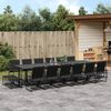 vidaXL 17 Piece Garden Dining Set Black Textilene