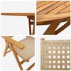 vidaXL Garden Dining Set 5 pcs Beige Solid acacia wood and poly rattan