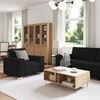vidaXL Sofa Set with Cushion 3 pcs Black 220 x 78 x 84 cm Fabric