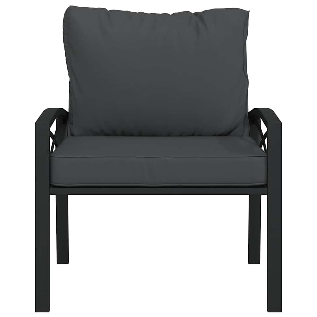 vidaXL Garden Chair with Grey Cushions 68x76x79 cm Steel