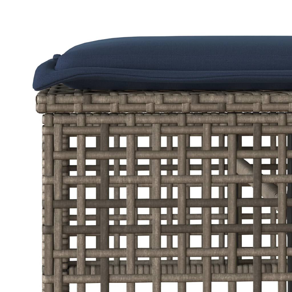 vidaXL 4 Piece Garden Sofa Set with Cushions Grey Poly Rattan Glass