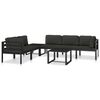 vidaXL Single Sofa with Cushions Aluminium Anthracite