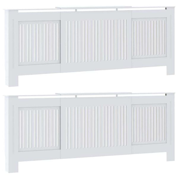 vidaXL RadiatorCover Manual 2 pcs White 205x20.5x81.5cm Engineeredwood