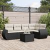 vidaXL 6 Piece Garden Sofa Set with Cushions Black Poly Rattan