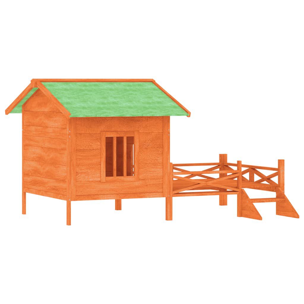 vidaXL Dog Kennel Brown 159x120x88.5 cm Solid Wood Pine