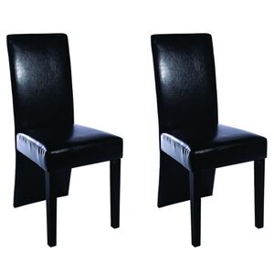 vidaXL Dining Chairs 2 pcs Black Faux Leather