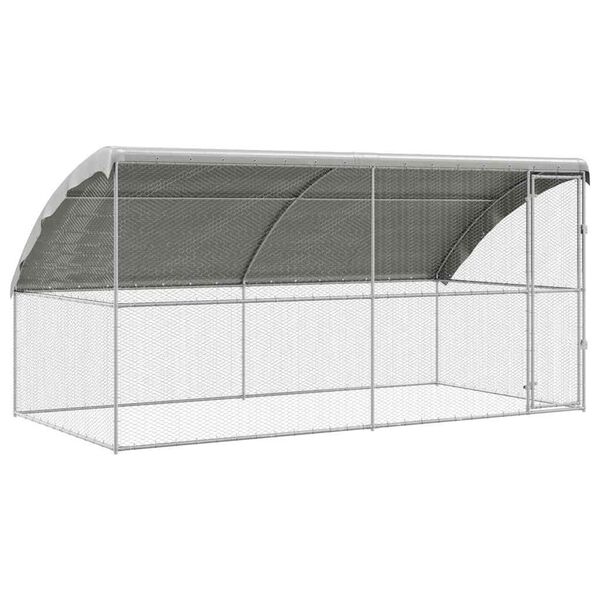 vidaXL Chicken Cage 2 pcs Silver 400 x 200 x 198.5 cm Galvanised Steel