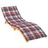 vidaXL Sun Lounger Cushion Red Check Pattern 200x50x3cm Oxford Fabric