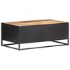 vidaXL Coffee Table 90x50x35 cm Rough Mango Wood and Natural Cane