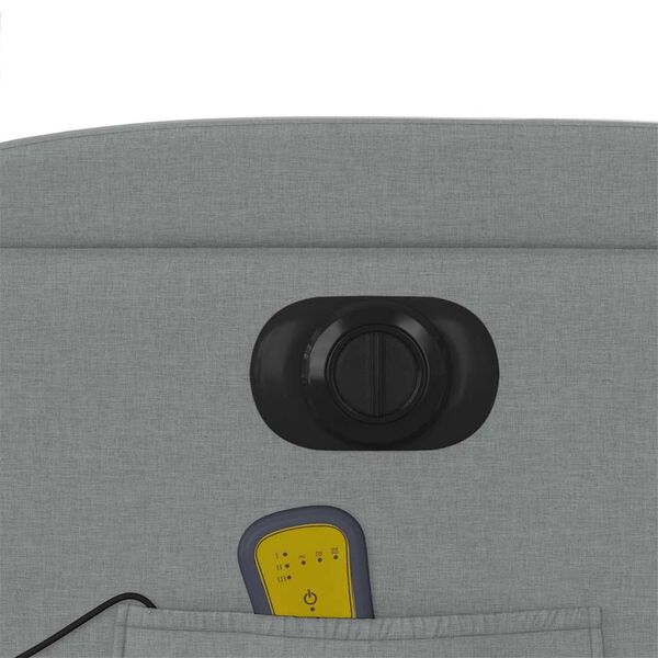 vidaXL Electric Stand up Massage Recliner Chair Light Grey Fabric